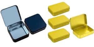 Tin box black square+gold rectangle