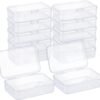 CHSZCHOMER 12 Pack Clear  Small Plastic Storage Bins 3.35x2.17x0.98 in, Mini Containers with Lids for DIY Bead Organizer, Craft Hardware Case