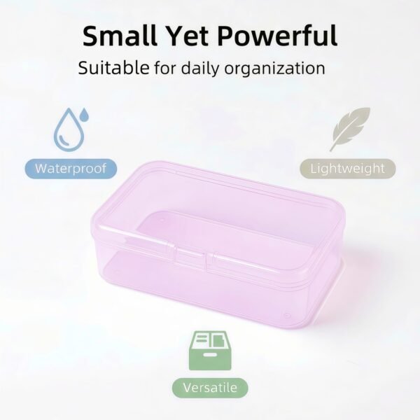 CHSZCHOMER 12 Pack Pink Small Containers with Lids 3.35x2.17x0.98 in, Mini Plastic Storage Box for DIY Bead Organizer, Craft Accessory Case