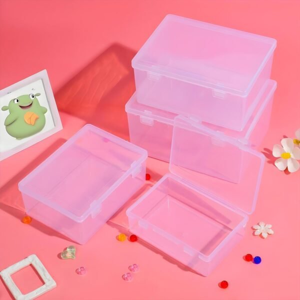 Nail art toolbox Bead Organizers-8 Pcs Jewelry Organizers and Storage Plastic Storage Cases Mini Clear Bead  Containers Transparent Boxes with Hinged Lid and Rectangle Clear Craft Supply Case