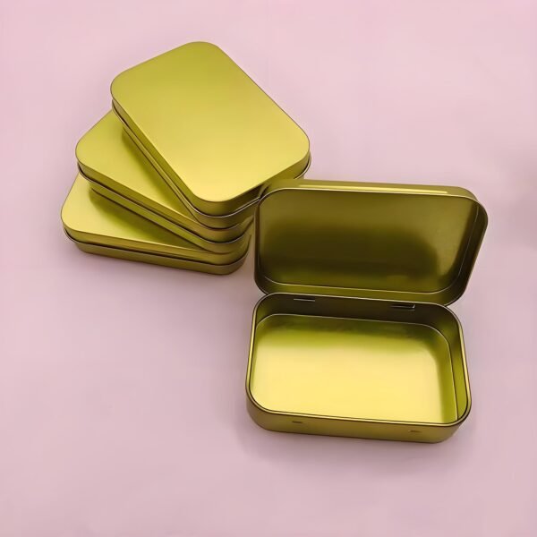 CHSZCHOMER Golden Small Metal Tins with Lids –4 PCS Versatile Tin Containers for Storage and Organization – Perfect Small Tin Box and Zyn Holder Nail Box DIY Gift Packaging Golden Iron  Mint Case