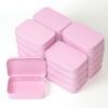 CHSZCHOMER Pink Small Metal Tins with Lids –20 PCS Pink Versatile Tin Containers for Storage and Organization – Perfect Small Tin Box and Zyn Holder Nail Box DIY Gift Packaging Golden Iron  Mint Case