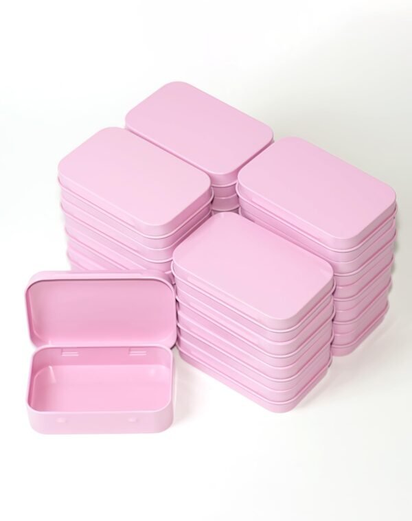 CHSZCHOMER Pink Small Metal Tins with Lids –20 PCS Pink Versatile Tin Containers for Storage and Organization – Perfect Small Tin Box and Zyn Holder Nail Box DIY Gift Packaging Golden Iron  Mint Case