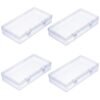 CHSZCHOMER 4 Pack Small Clear Plastic Box 6.1x3.35x1.18 in, Small Containers with Lids for DIY, Bead Organizer and Storage Boxes, Mini Tackle Box for Hardware