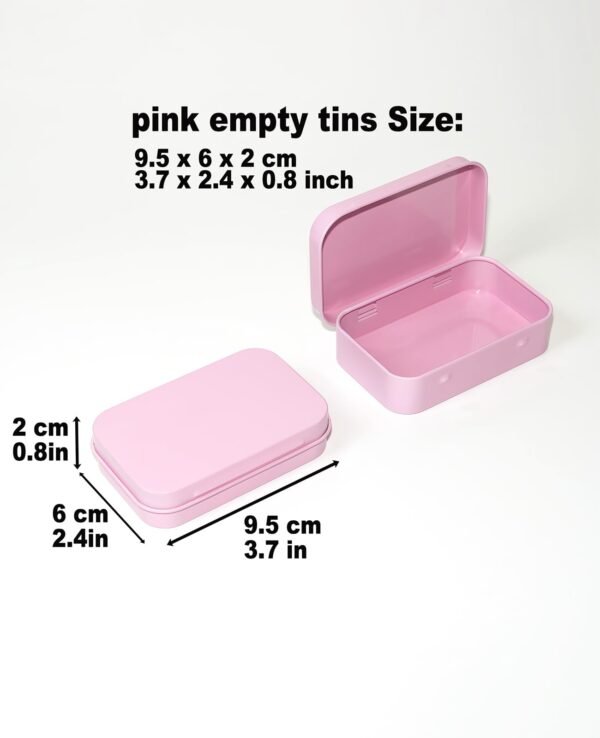 CHSZCHOMER Pink Small Metal Tins with Lids –20 PCS Pink Versatile Tin Containers for Storage and Organization – Perfect Small Tin Box and Zyn Holder Nail Box DIY Gift Packaging Golden Iron  Mint Case