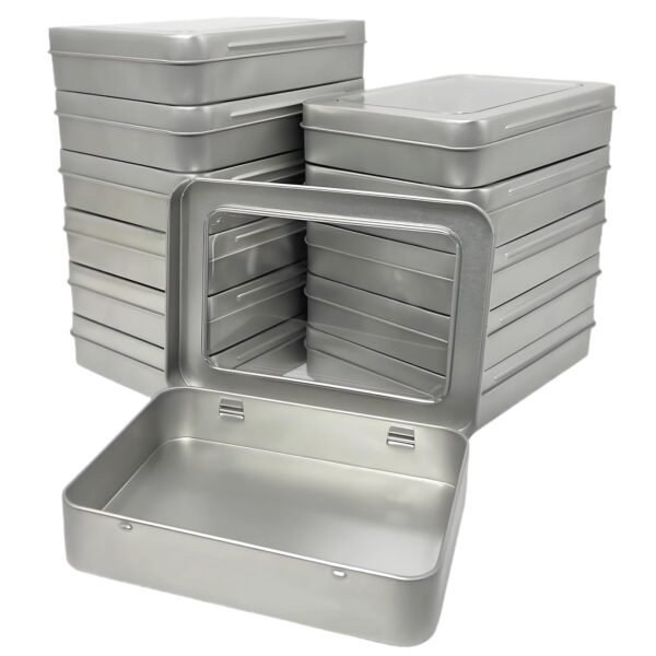 CHSZCHOMER 
Mini Tin Box-12 Pcs With Clear Lids-Empty Mint Tins,Craft & Sewing Storage,Cookie Tins,Metal Tin Cans With,Small Box With Lid,Boxes With Hinged Lids,Bead Organizer