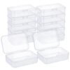 CHSZCHOMER 12 Pack Clear  Small Plastic Storage Bins 3.35x2.17x0.98 in, Mini Containers with Lids for DIY Bead Organizer, Craft Hardware Case