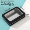 8 Pack Tin Container Box with Clear Window Lid - Compact,Versatile,Metal Storage Boxes for Everyday Use Small Tins Bead box,DIY tin Gift Packaging (Black, 8 Pcs 3.94 x 2.76 x 0.8 In)