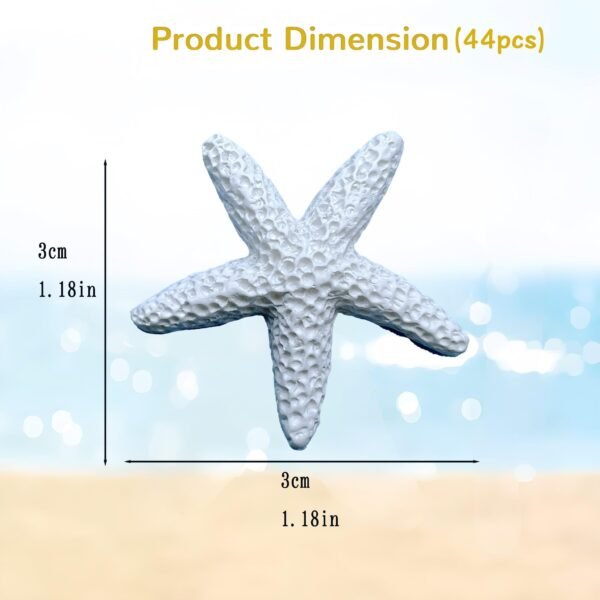 Mini Resin Starfish-Realistic Ocean-Themed Decor for DIY Crafts,Beach Wedding Decorations,Home Wall Accents,and Coastal-Themed Arrangements.mini Starfish for Crafts (44, White)