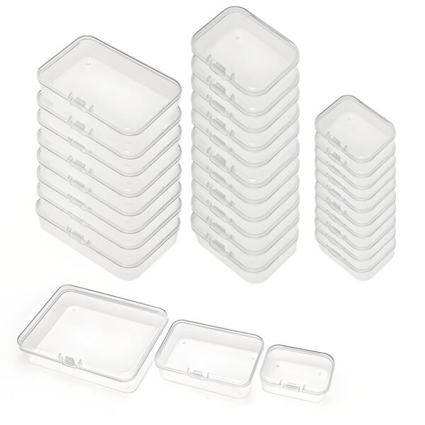 This multifunctional plastic storage box set includes 19 and 28 boxes of different sizes, designed to provide you with a flexible storage solution. Whether it's organizing small items, beads, handmade