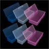 CHSZCHOMER 6-Pack Nail Storage Organizer with Breathable Lid, 7.5" x 3" x 1.5" Pink Blue Clear Plastic Box Case, Small Nail Tool Organizer Case for Nail Files, Makeup Brushes, Combs, Press on Nails