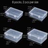 Nail art toolbox Bead Organizers-8 Pcs Jewelry Organizers and Storage Plastic Storage Cases Mini Clear Bead  Containers Transparent Boxes with Hinged Lid and Rectangle Clear Craft Supply Case