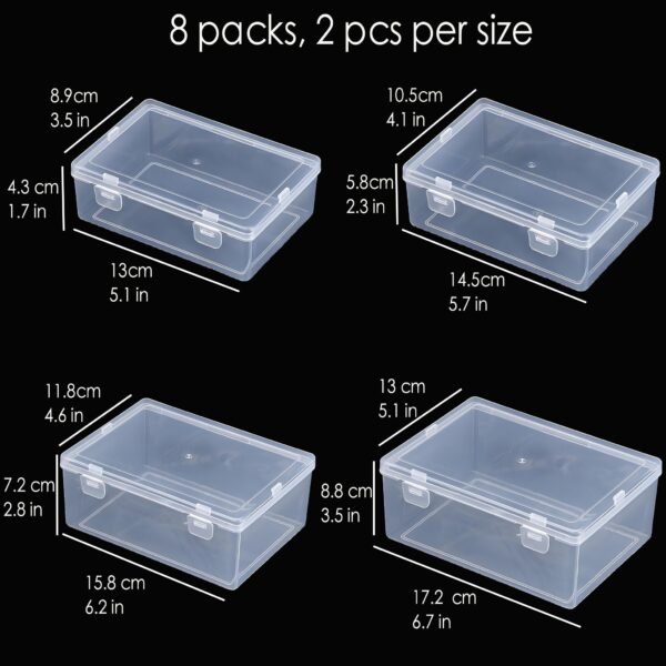 Nail art toolbox Bead Organizers-8 Pcs Jewelry Organizers and Storage Plastic Storage Cases Mini Clear Bead  Containers Transparent Boxes with Hinged Lid and Rectangle Clear Craft Supply Case