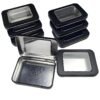 8 Pack Tin Container Box with Clear Window Lid - Compact,Versatile,Metal Storage Boxes for Everyday Use Small Tins Bead box,DIY tin Gift Packaging (Black, 8 Pcs 3.94 x 2.76 x 0.8 In)