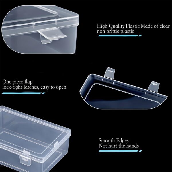 38 Pcs Clear Plastic Storage Box Set with Lids - Multi-Size Rectangular Organizer Containers for Beads, Hardware, Screws, Jewelry and Office Supplies - Stackable Case for Craft & Workshop Organization