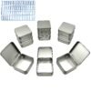 Sturdy Metal Tin Box Set Pack of 12 Silver  - Compact Storage Solution for Jewelry, Beads and More. Small Tins with Hinged Lids for Versatile Use (Silvery, 2.76 x 2.76 x 0.8 in)