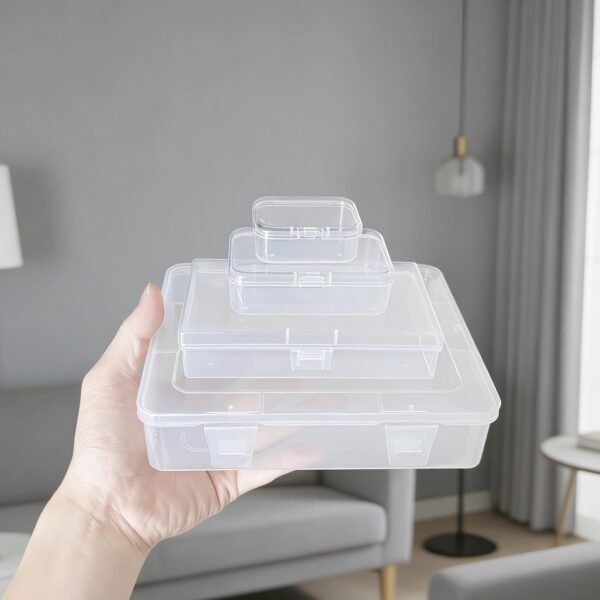 CHSZCHOMER 9 Pack Clear Plastic Storage Boxes with Snap-Lock Lids, Assorted Sizes Mini Organizer Containers with Bonus Marking Labels for DIY Crafts, Beads,Charms,Stickers, SMT Components,Hardware