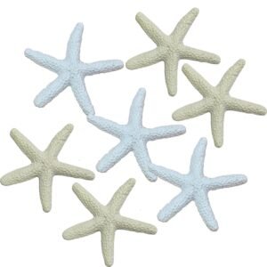 Starfish Crafts resin starfish-finger pointing starfish, wedding, party, home artificial starfish decoration (13 pcs white and 13 pcs warm white, 26 pcs)