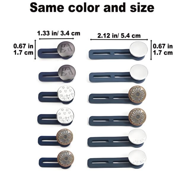 12 Pcs Quality Button Extenders for Jeans - Easy to Use Pants Waist Adjuster waist button extender- Adds 1 to 1.8 Inch Extra Space for Comfort ,Comes with Box