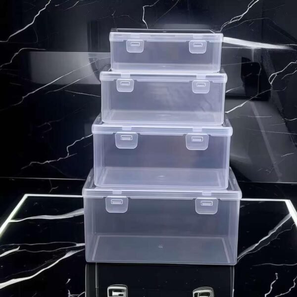 Nail art toolbox Bead Organizers-8 Pcs Jewelry Organizers and Storage Plastic Storage Cases Mini Clear Bead  Containers Transparent Boxes with Hinged Lid and Rectangle Clear Craft Supply Case
