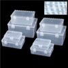 Nail art toolbox Bead Organizers-8 Pcs Jewelry Organizers and Storage Plastic Storage Cases Mini Clear Bead  Containers Transparent Boxes with Hinged Lid and Rectangle Clear Craft Supply Case