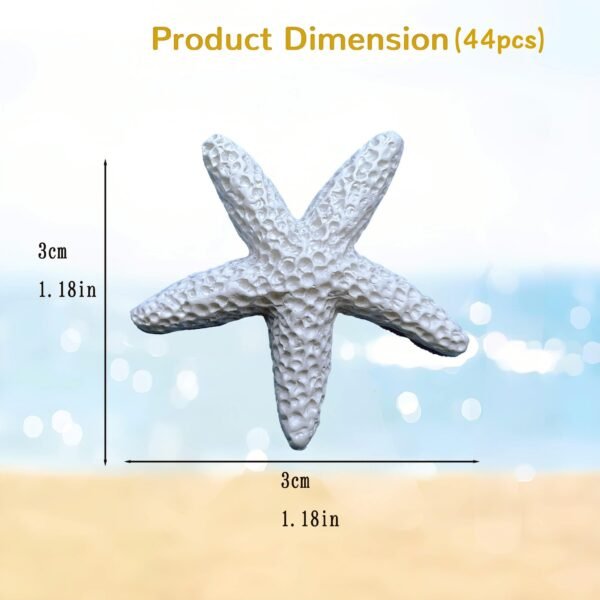 44 Pcs Of Artificial Resin Starfish Plastic Starfish Fake Starfish (Warm White)