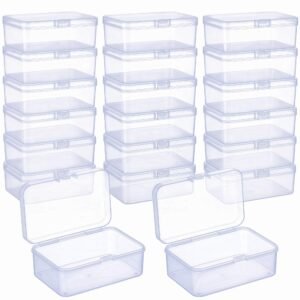 CHSZCHOMER 20 Pack Clear Small Plastic Box 3.35x2.17x1.38 in, Mini Storage Containers with Lids, Bead Organizers and Storage for DIY Crafts, Small Parts Bins