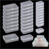 Bead Organizers and Storage-28 Pcs Small Plastic Boxes,Mini Clear Plastic Storage Boxes with Lids,for Jewelry Making Organizer,Containers Hair Accessories, Earrings,Crafts,Sewing Supplies Bead Storage