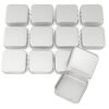 Sturdy Metal Tin Box Set Pack of 12 Silver  - Compact Storage Solution for Jewelry, Beads and More. Small Tins with Hinged Lids for Versatile Use (Silvery, 2.76 x 2.76 x 0.8 in)