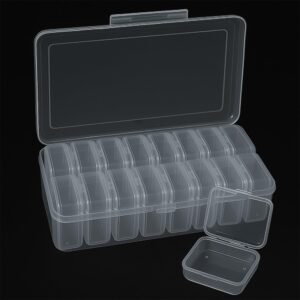 CHSZCHOMER Clear Plastic Organizer Box 18 Pack-Multi Sized Containers with Lids for Beads,Crafts,Small Items,Stackable,Clear Storage Solution Home and Office Organization,Craft Supply,Bead Storage