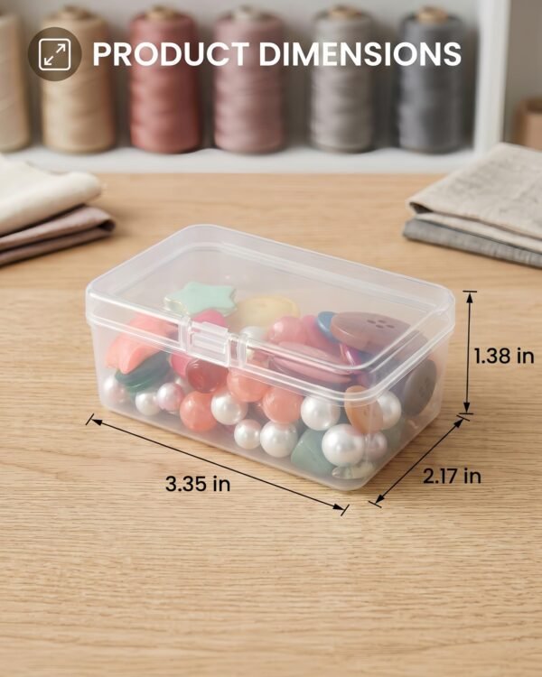 CHSZCHOMER 20 Pack Clear Small Plastic Box 3.35x2.17x1.38 in, Mini Storage Containers with Lids, Bead Organizers and Storage for DIY Crafts, Small Parts Bins