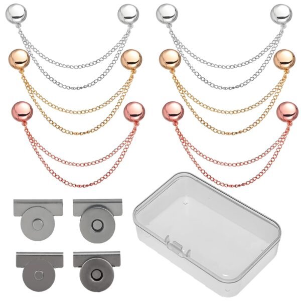 6 Pcs Set Of Magnetic Clothing Clips Clothing Magnets - Sewing Clips, Safety Pins, Fabric Magnets, Pins, Curtain Magnetic Buckles, Leg Fixing Buckles, Anti-Exposure Buckles, Skirt Decorative Buckles
