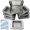 8 Pack Tin Container Box with Clear Window Lid - Compact,Versatile,Metal Storage Boxes for Everyday Use Small Tins Bead box,DIY tin Gift Packaging (Silvery, 8 Pcs 3.94 x 2.76 x 0.8 In)