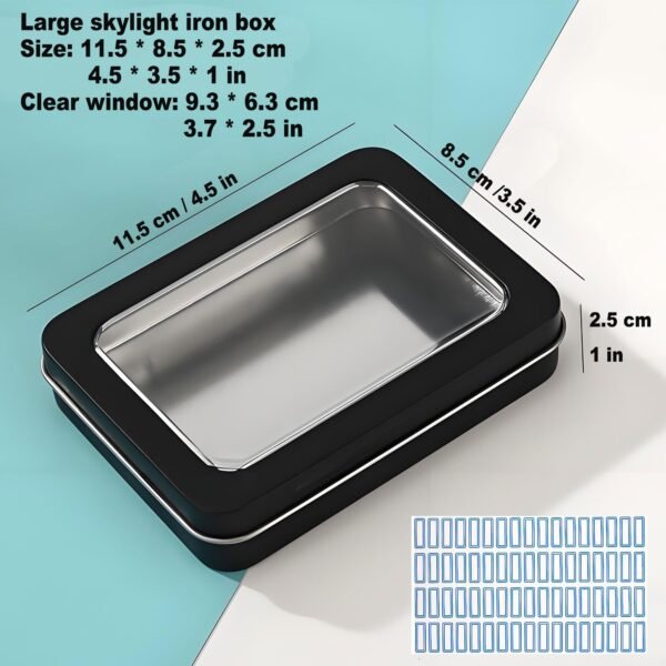 Metal Storage Box With see-through lid, Suitable For Jewelry, Crafts, Survival Tool Boxes, Sewing Boxes, Diy Home Organization, Durable And Stackable   clear lids