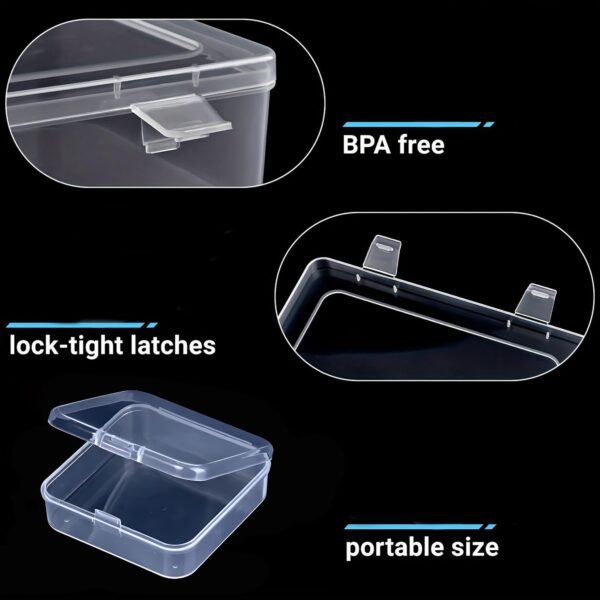 CHSZCHOMER Clear Plastic Organizer Box 18 Pack-Multi Sized Containers with Lids for Beads,Crafts,Small Items,Stackable,Clear Storage Solution Home and Office Organization,Craft Supply,Bead Storage