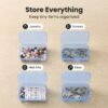 CHSZCHOMER 12 Pack Blue Small Plastic Storage Bins 3.35x2.17x0.98 in, Mini Containers with Lids for DIY Bead Organizer, Craft Hardware Case