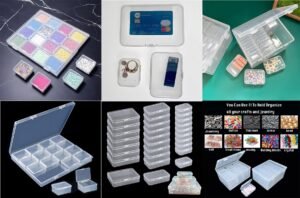 Bead Organizers and Storage-28 Pcs Small Plastic Boxes,Mini Clear Plastic Storage Boxes with Lids,for Jewelry Making Organizer,Containers Hair Accessories, Earrings,Crafts,Sewing Supplies Bead Storage