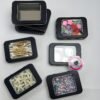 8 Pack Tin Container Box with Clear Window Lid - Compact,Versatile,Metal Storage Boxes for Everyday Use Small Tins Bead box,DIY tin Gift Packaging (Black, 8 Pcs 3.94 x 2.76 x 0.8 In)