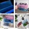 CHSZCHOMER 6-Pack Nail Storage Organizer with Breathable Lid, 7.5" x 3" x 1.5" Pink Blue Clear Plastic Box Case, Small Nail Tool Organizer Case for Nail Files, Makeup Brushes, Combs, Press on Nails