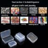 Bead Organizers and Storage-28 Pcs Small Plastic Boxes,Mini Clear Plastic Storage Boxes with Lids,for Jewelry Making Organizer,Containers Hair Accessories, Earrings,Crafts,Sewing Supplies Bead Storage