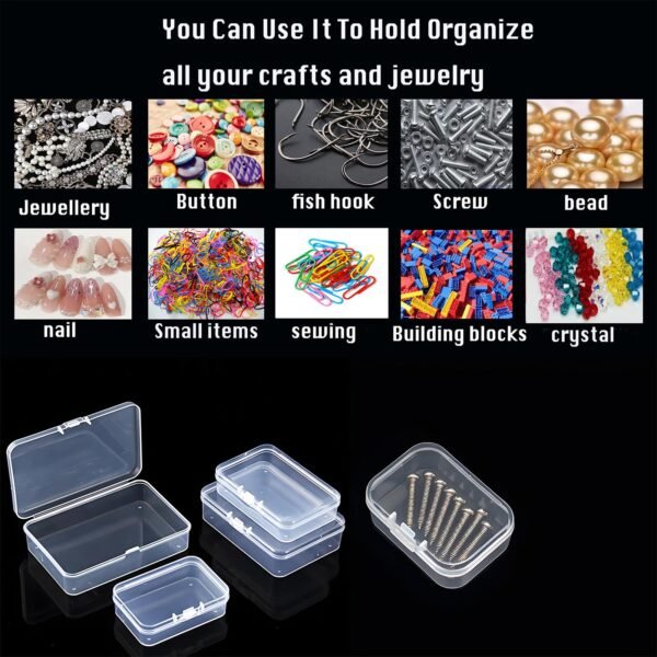 Bead Organizers and Storage-28 Pcs Small Plastic Boxes,Mini Clear Plastic Storage Boxes with Lids,for Jewelry Making Organizer,Containers Hair Accessories, Earrings,Crafts,Sewing Supplies Bead Storage