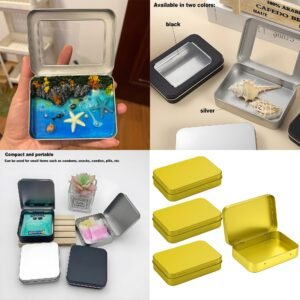 Tin Boxes In Various Sizes, Silver, Gold, And Black Gift Packaging Box