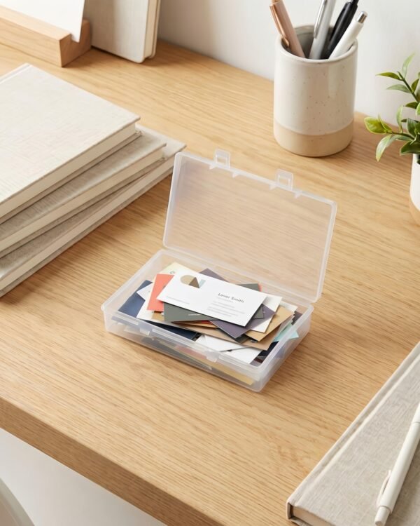CHSZCHOMER 4 Pack Small Clear Plastic Box 6.1x3.35x1.18 in, Small Containers with Lids for DIY, Bead Organizer and Storage Boxes, Mini Tackle Box for Hardware