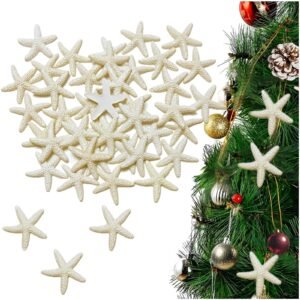 Mini Resin Starfish-Realistic Ocean-Themed Decor for DIY Crafts,Beach Wedding Decorations,Home Wall Accents,and Coastal-Themed Arrangements.mini starfish for crafts (44, Off white)