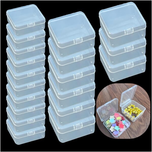 Bead Organizers and Storage-28 Pcs Small Plastic Boxes,Mini Clear Plastic Storage Boxes with Lids,for Jewelry Making Organizer,Containers Hair Accessories, Earrings,Crafts,Sewing Supplies Bead Storage