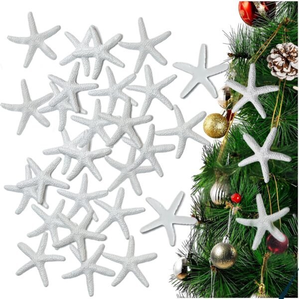 25 Pieces Resin Starfish, Natural Finger Pencil Starfish, Non-Toxic Resin, Artificial Starfish Decoration, Wedding, Party And Fish Tank Home Decoration, Exquisite Wedding And Party Decoration Supplies