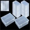38 Pcs Clear Plastic Storage Box Set with Lids - Multi-Size Rectangular Organizer Containers for Beads, Hardware, Screws, Jewelry and Office Supplies - Stackable Case for Craft & Workshop Organization