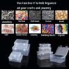 Nail art toolbox Bead Organizers-8 Pcs Jewelry Organizers and Storage Plastic Storage Cases Mini Clear Bead  Containers Transparent Boxes with Hinged Lid and Rectangle Clear Craft Supply Case