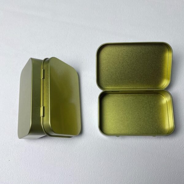 CHSZCHOMER Golden Small Metal Tins with Lids –4 PCS Versatile Tin Containers for Storage and Organization – Perfect Small Tin Box and Zyn Holder Nail Box DIY Gift Packaging Golden Iron  Mint Case