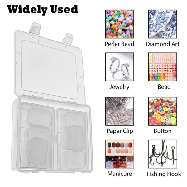 CHSZCHOMER 9 Pack Clear Plastic Storage Boxes with Snap-Lock Lids, Assorted Sizes Mini Organizer Containers with Bonus Marking Labels for DIY Crafts, Beads,Charms,Stickers, SMT Components,Hardware